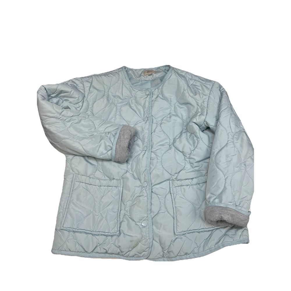 Women's GH Bass Light Blue Quilted Jacket Medium Warm Winter Outdoor Casual